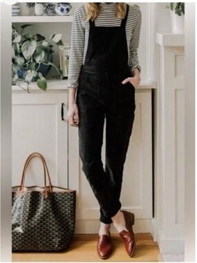 Crushed Velvet Black Madewell skinny Overalls